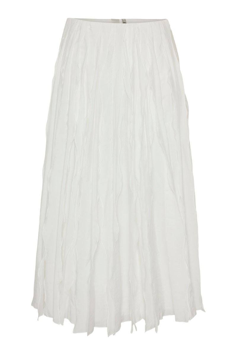 Y.A.S - Nederdel - YAS Siri HW Long Skirt - CITY Star White