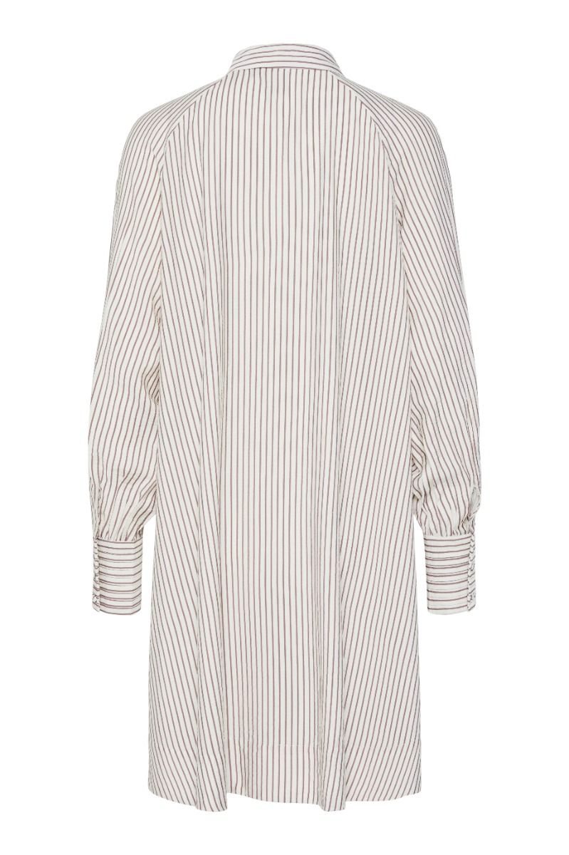 Y.A.S - Kjole - Pil LS Bow Shirt Dress - Star White