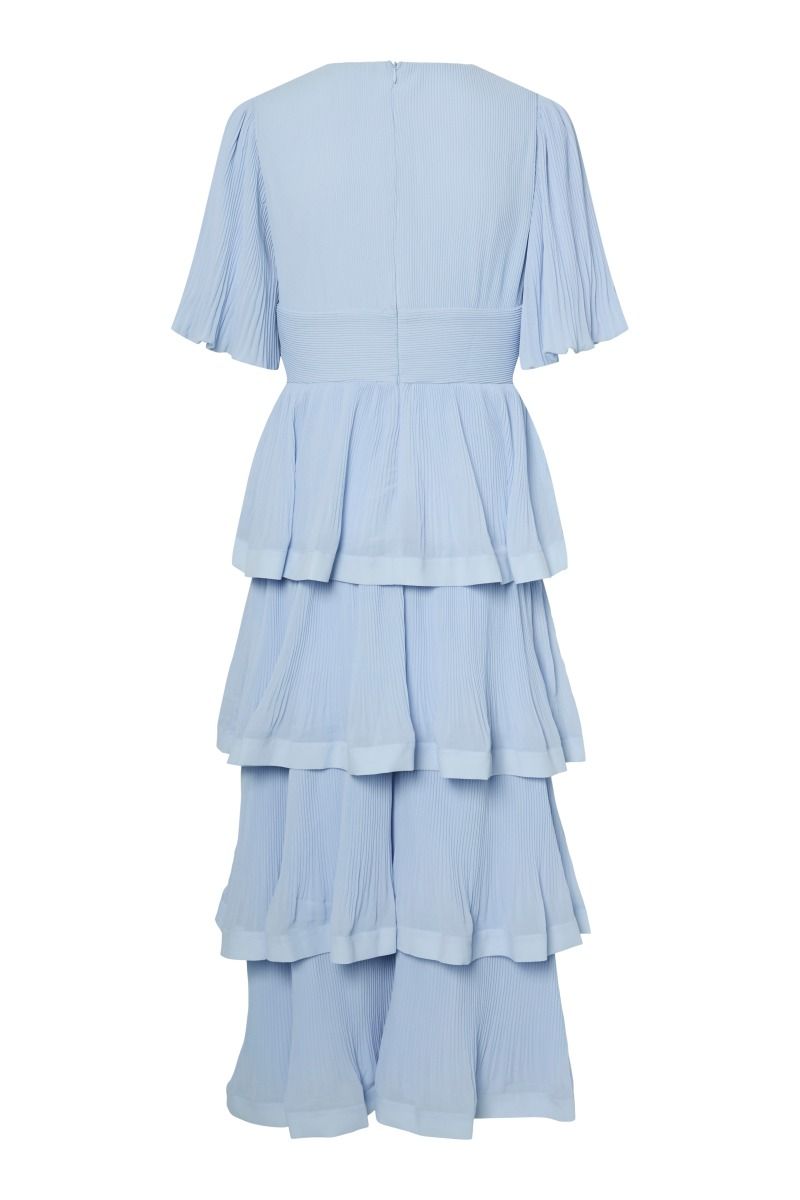 Y.A.S - Kjole - Yas Plira Ss Long Dress S. - Show Halogen Blue