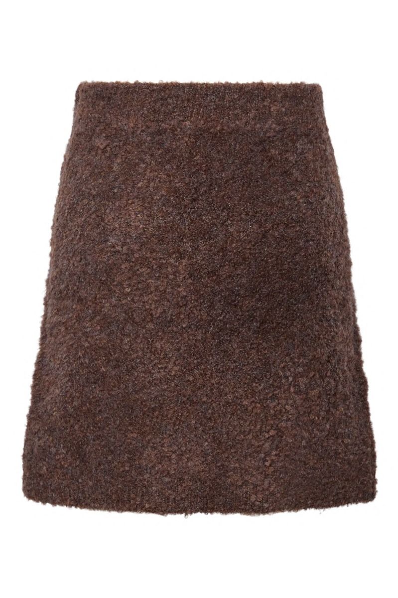 Y.A.S - Nederdel - Plyra Hw Knit Skirt - Chocolate Brown