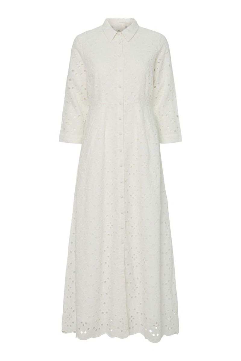 Y.A.S - Kjole - Savanno Long Shirt Dress - Star White 