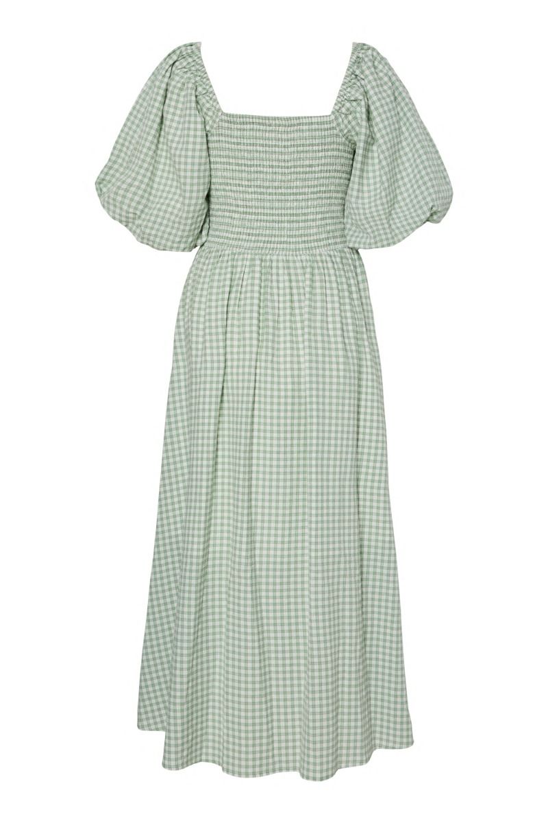 Y.A.S - Kjole - Sefera SS Long Dress - Quiet Green