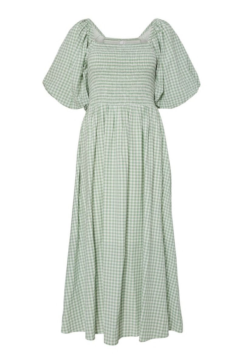 Y.A.S - Kjole - Sefera SS Long Dress - Quiet Green