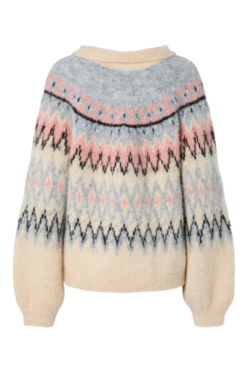 Y.A.S - Strik - Yas Shima Ls Knit Pullover - Sandshell