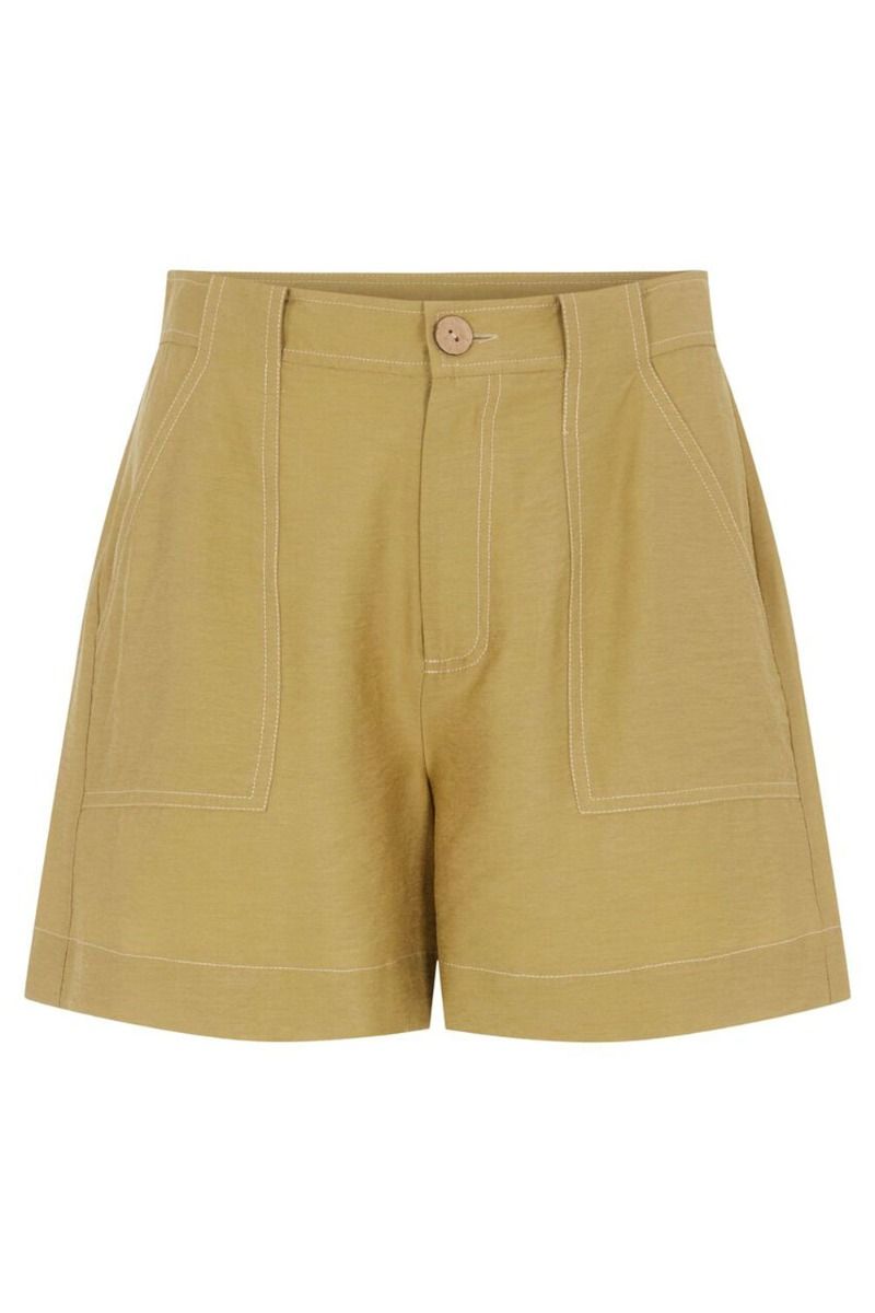Y.A.S - Shorts - Leno HW Shorts - Khaki
