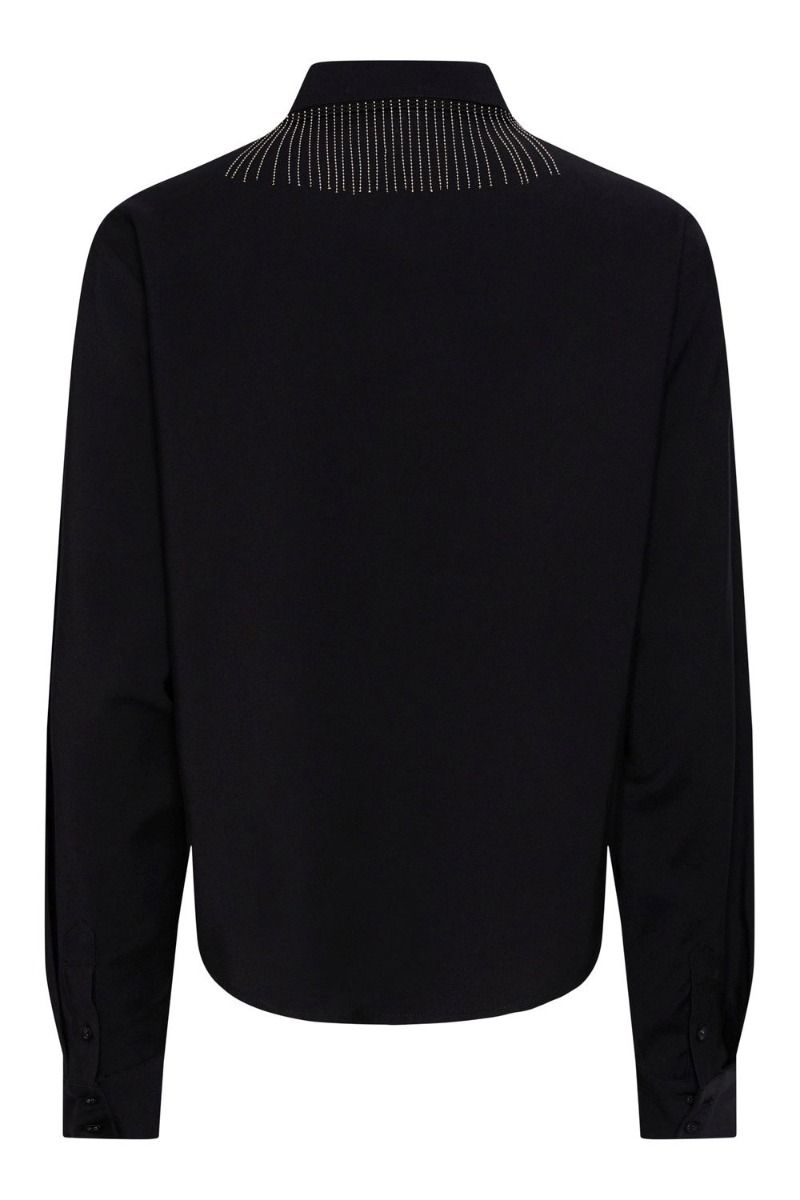 Y.A.S - Skjorte - YAS Frima Fringe LS Shirt S. - Black