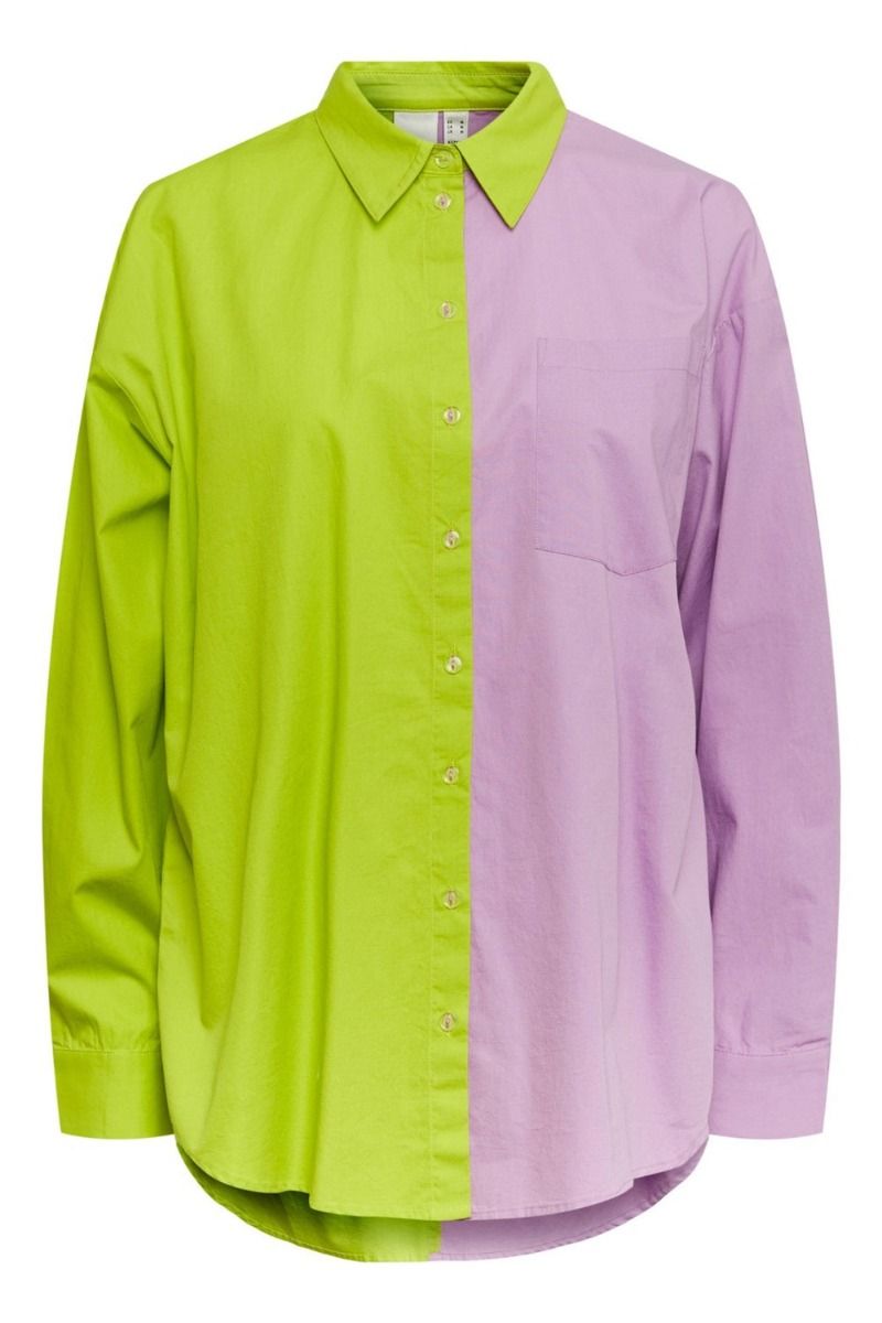 Y.A.S - Skjorte - YAS Jubani LS Oversize Shirt S. - Tender Shoots/African Violet