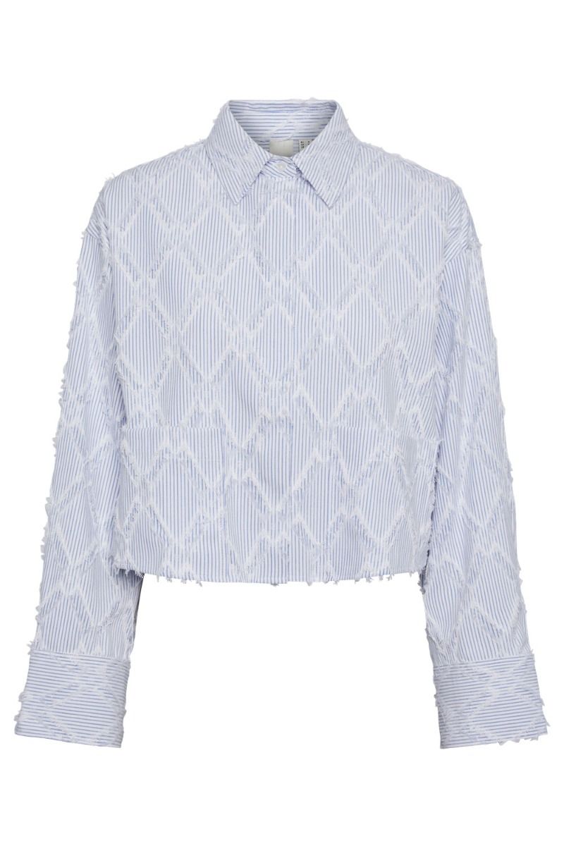 Y.A.S - Skjorte - YAS Leo LS Short Shirt - EX Star White