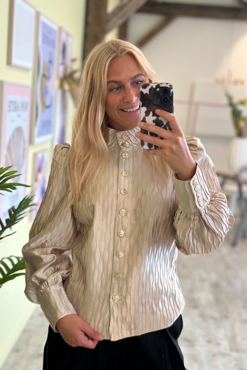 Y.A.S - Skjorte - YAS Ripple Ls Shirt - Show Sheer Bliss