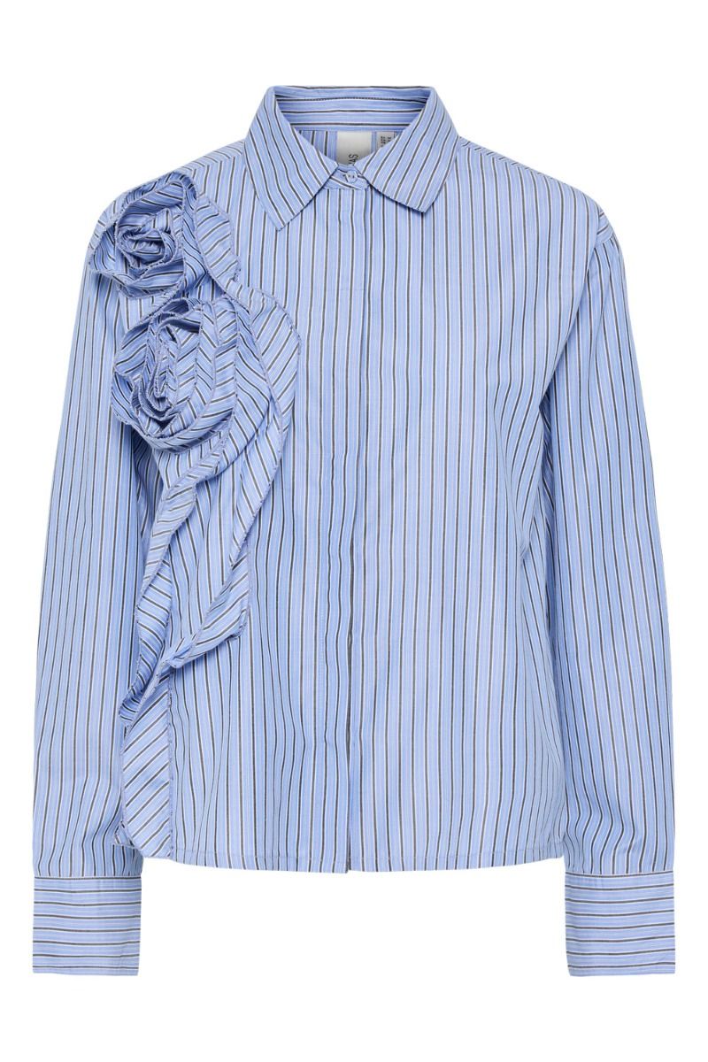 Y.A.S - Skjorte - YAS Rose Ls Shirt - D2D Vista Blue