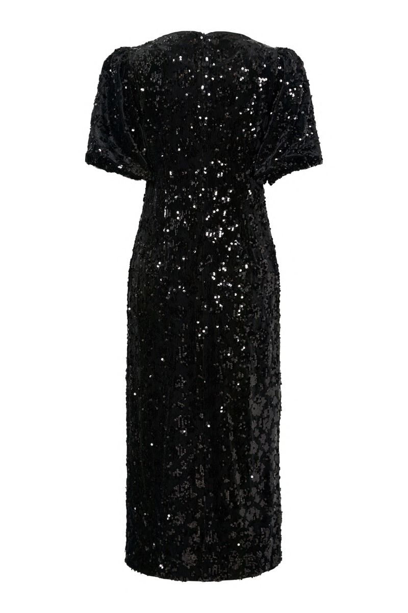 Y.A.S - Kjole - Sofie 2/4 Sequin Midi Dress - Black