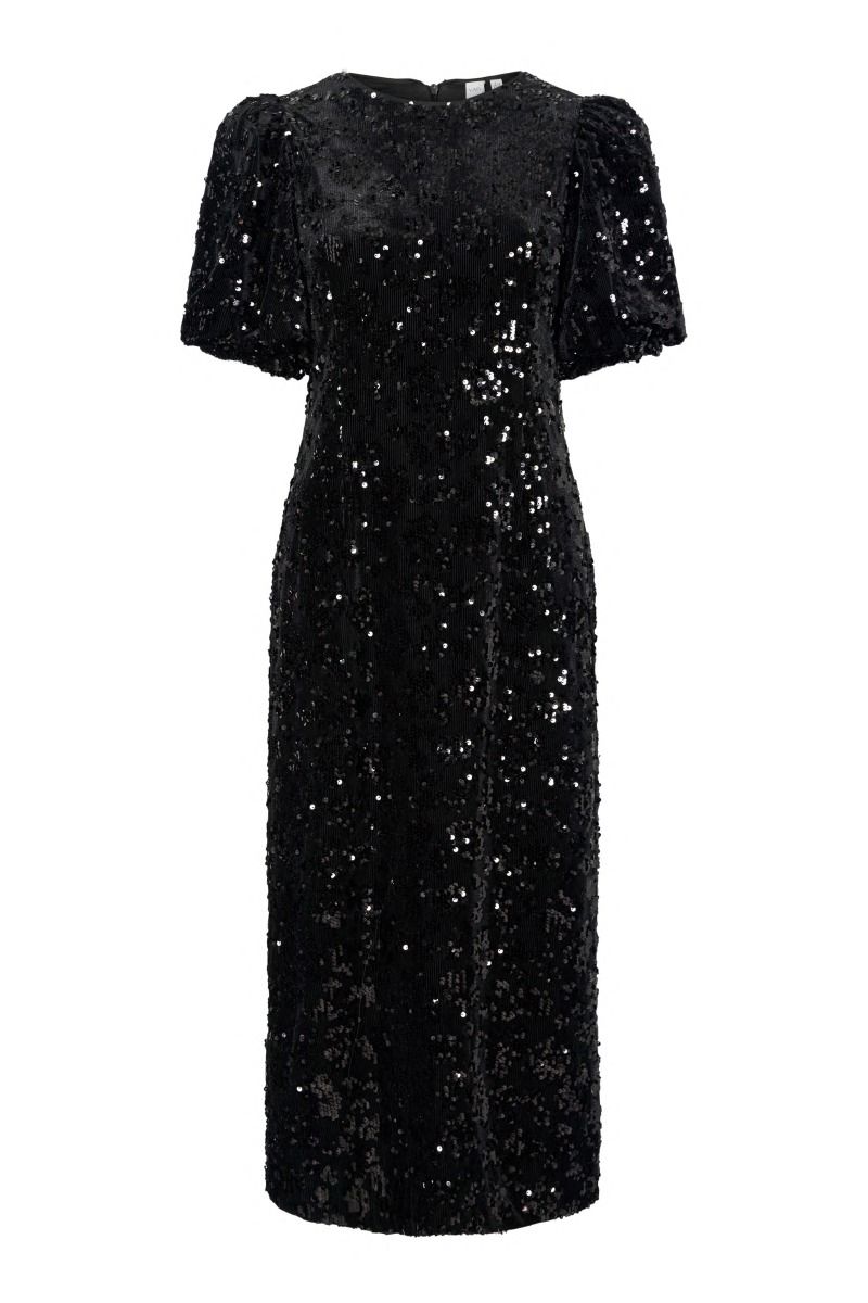 Y.A.S - Kjole - Sofie 2/4 Sequin Midi Dress - Black