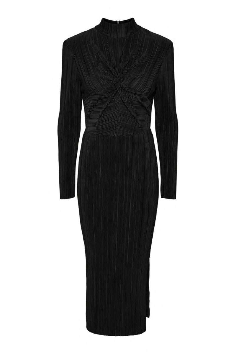 Y.A.S - Kjole - Yasolinda High Neck Ls Long Dress - Black