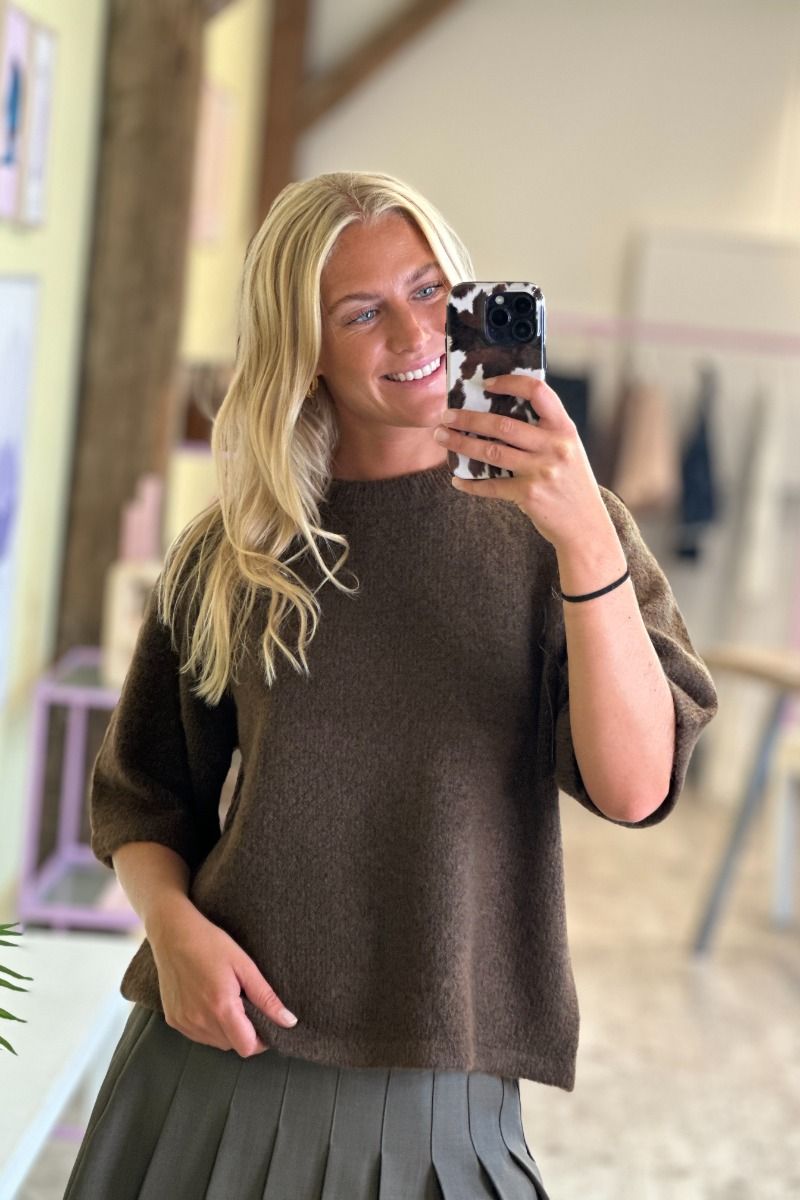 Y.A.S - Strik - Yas Anne 2/4 Knit S. - Chestnut