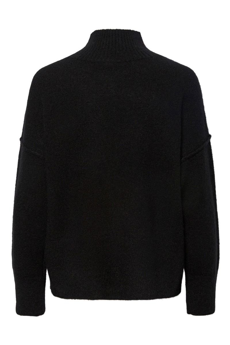 Y.A.S - Strik - YAS Balis LS High Neck Knit S. - Black