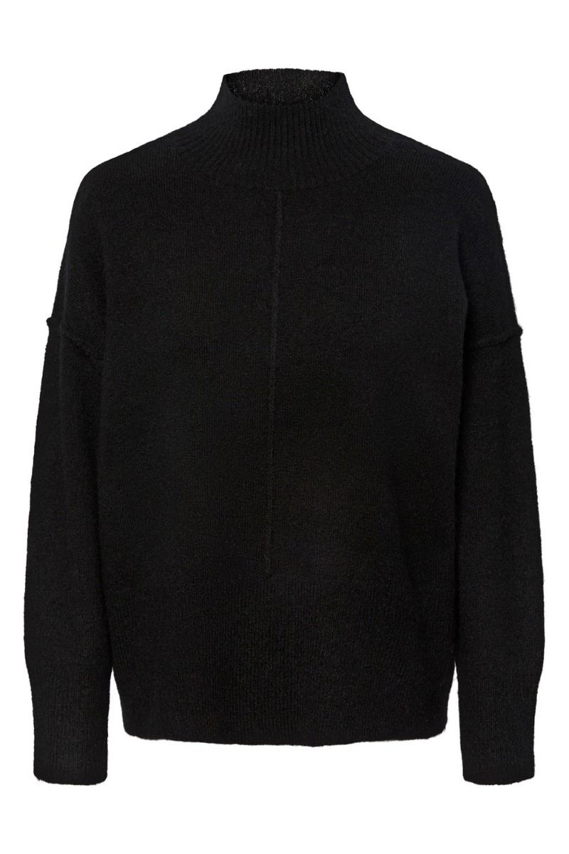 Y.A.S - Strik - YAS Balis LS High Neck Knit S. - Black