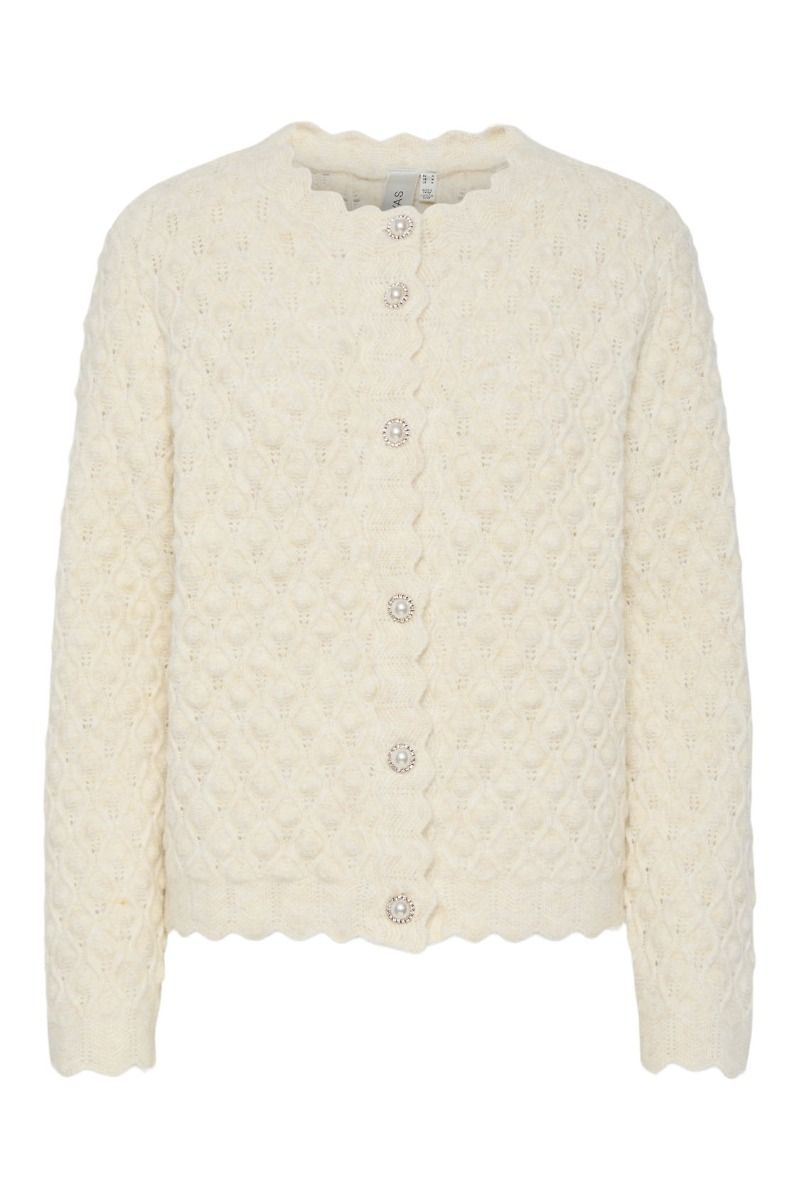 Y.A.S - Cardigan - YAS Bubble Ls Knit Cardigan S. Noos - Birch