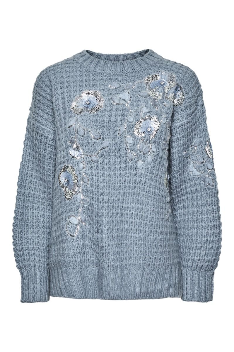 Y.A.S - Strik - Yasfinda Ls Knit Pullover - Dusty Blue