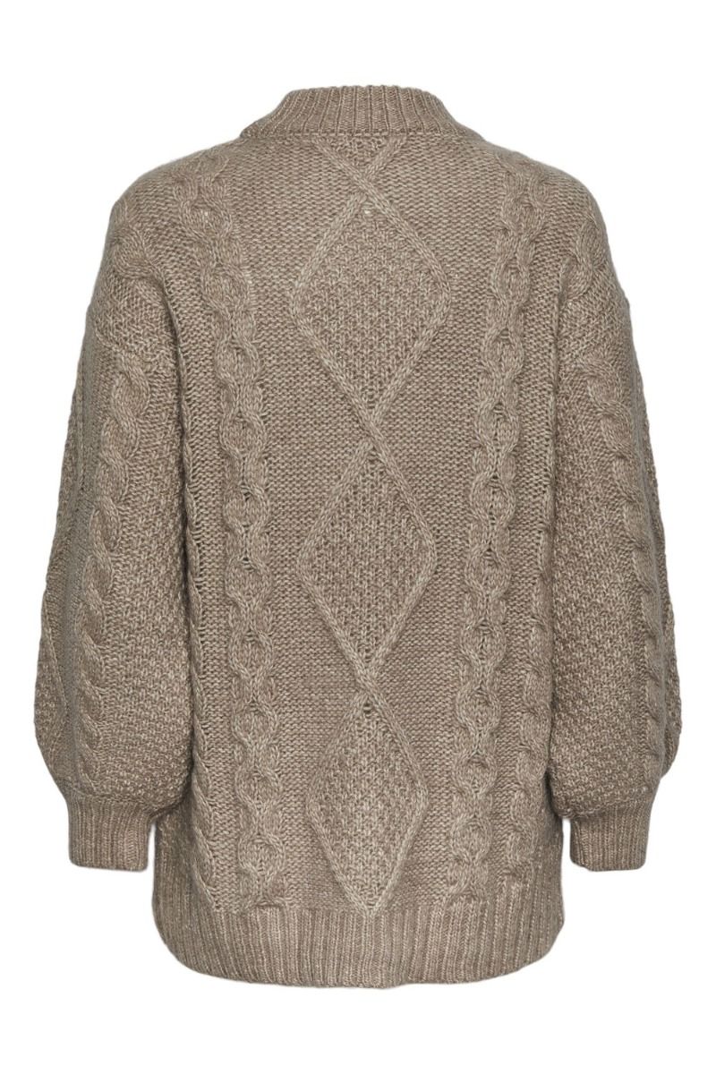 Y.A.S - Strik - Yas Oella Ls Cable Long Knit Pullover S. - Fungi