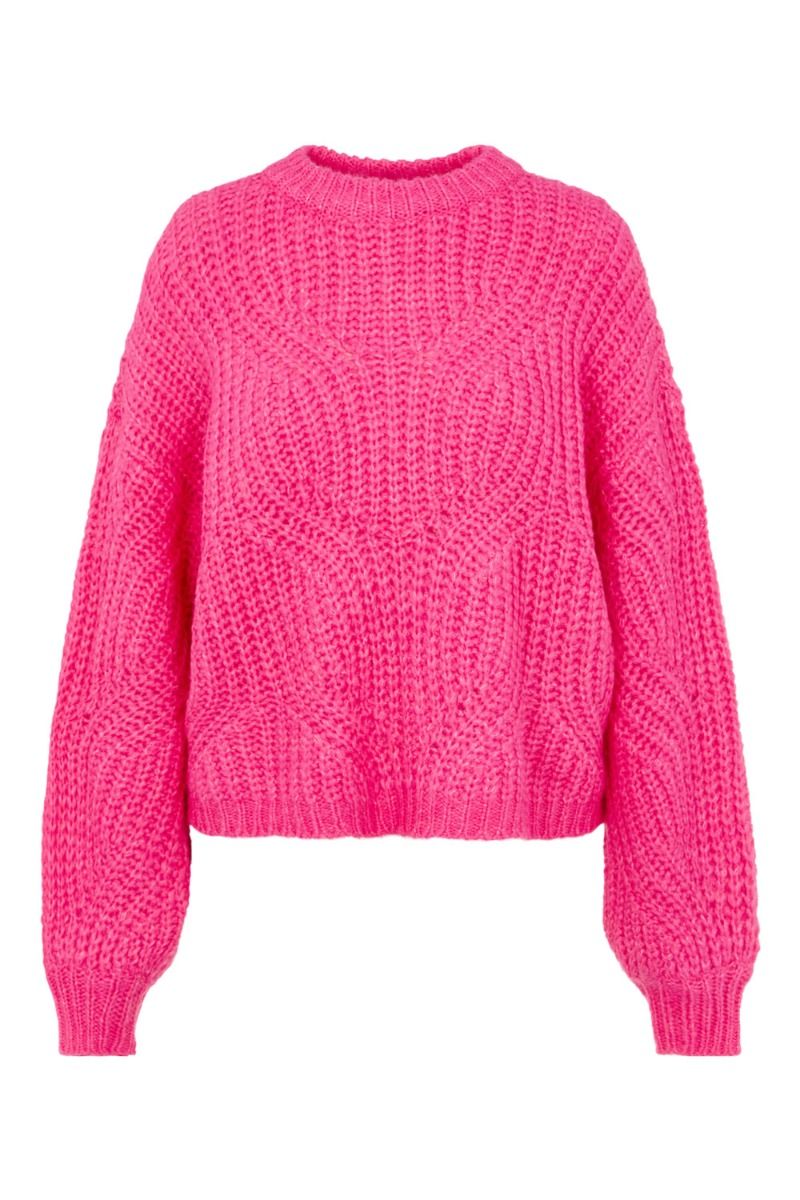 Y.A.S - Strik - Verona LS Knit Pullover - Fandango Pink