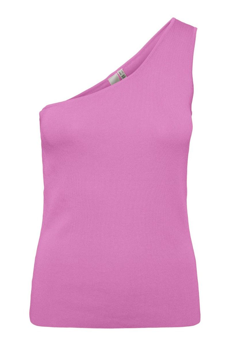 Y.A.S - Top - Milla One Shoulder Knit Top S. - Fuchsia Pink