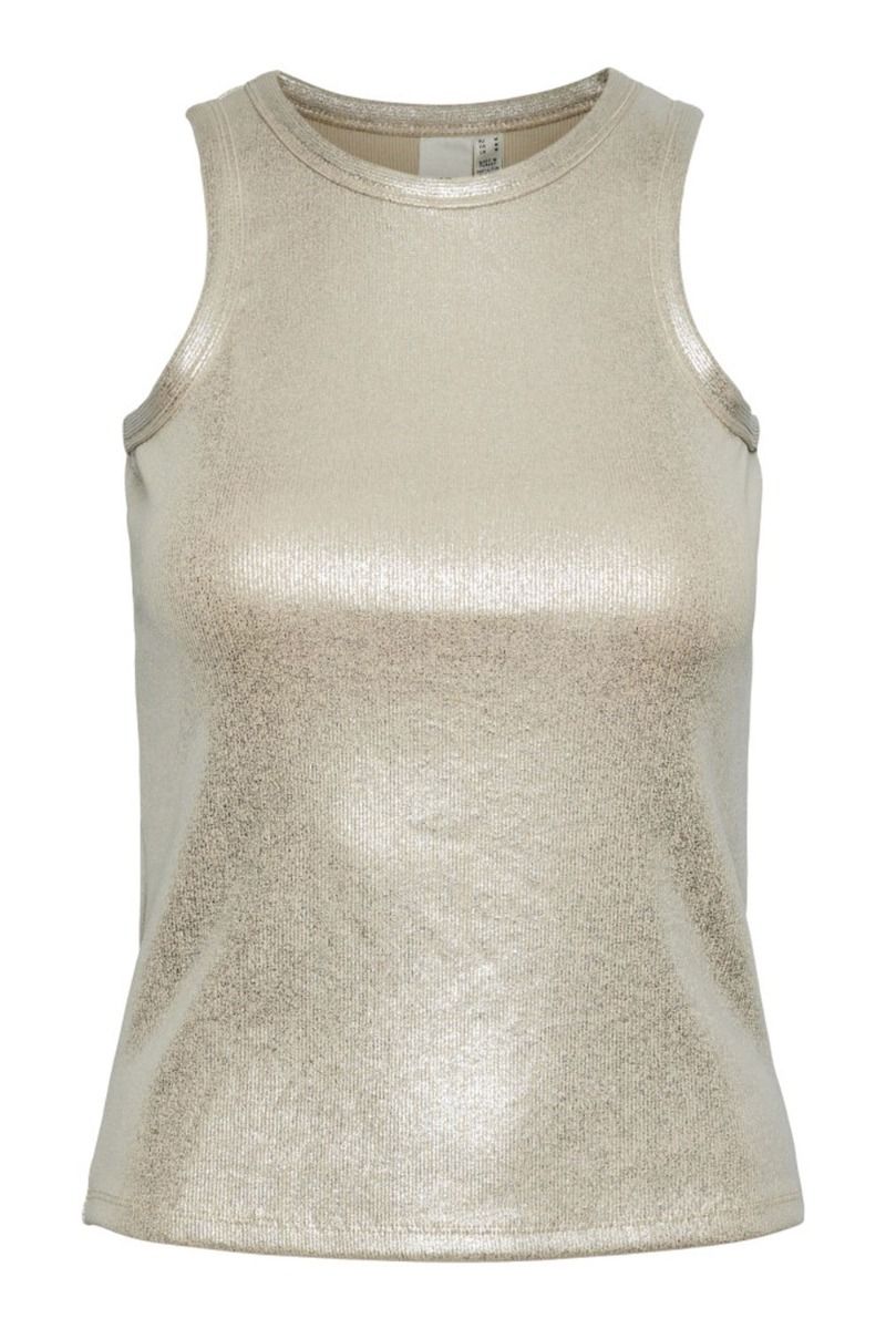 Y.A.S - Top - YAS Racci Silver Sl Top S. - White Pepper