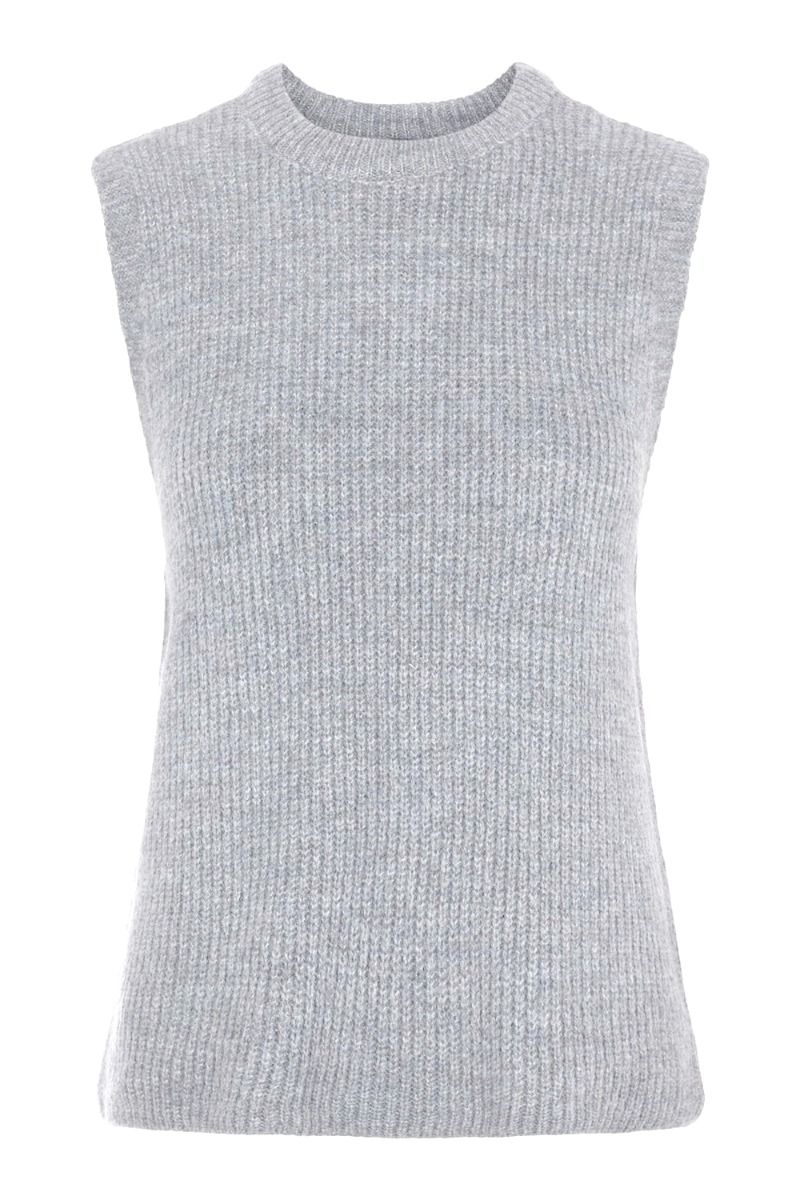 Y.A.S - Vest - Zal Waistcoat - Light Grey Melange