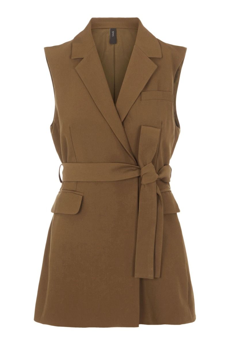 Y.A.S - Vest - Carla Belt Waistcoat - Beech