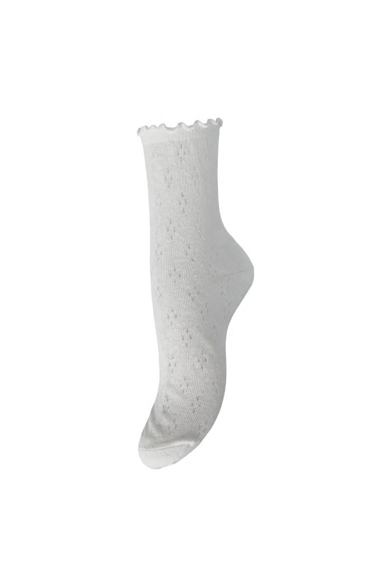 Pieces - Strømper - Therese Pointelle Socks - Bright White