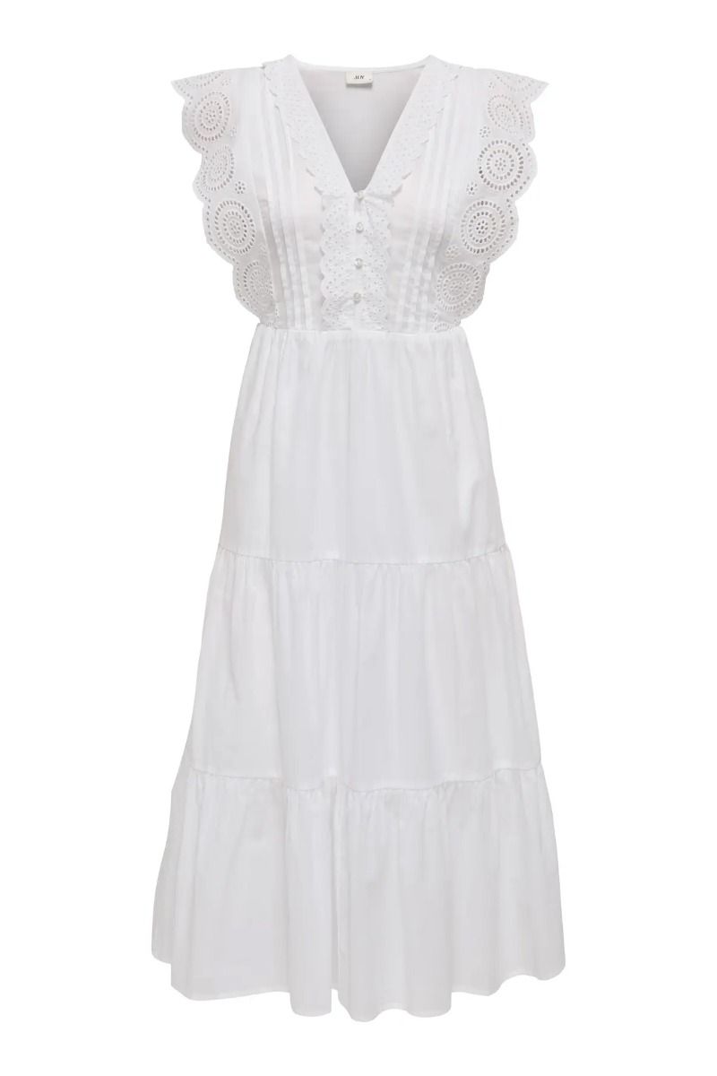 JDY - Kjole - Sara S/L Lace Dress - Bright White