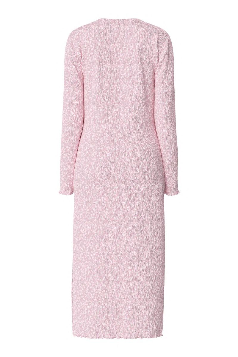 Pieces - Kjole - Flora LS Midi Dress - Roseate Spoonbill/Flower