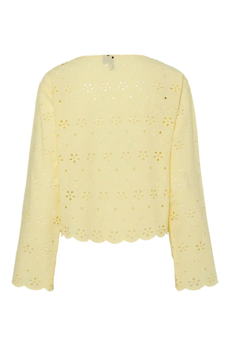 Pieces - Bluse - Tarmorine LS O-Neck top - Pale Banana