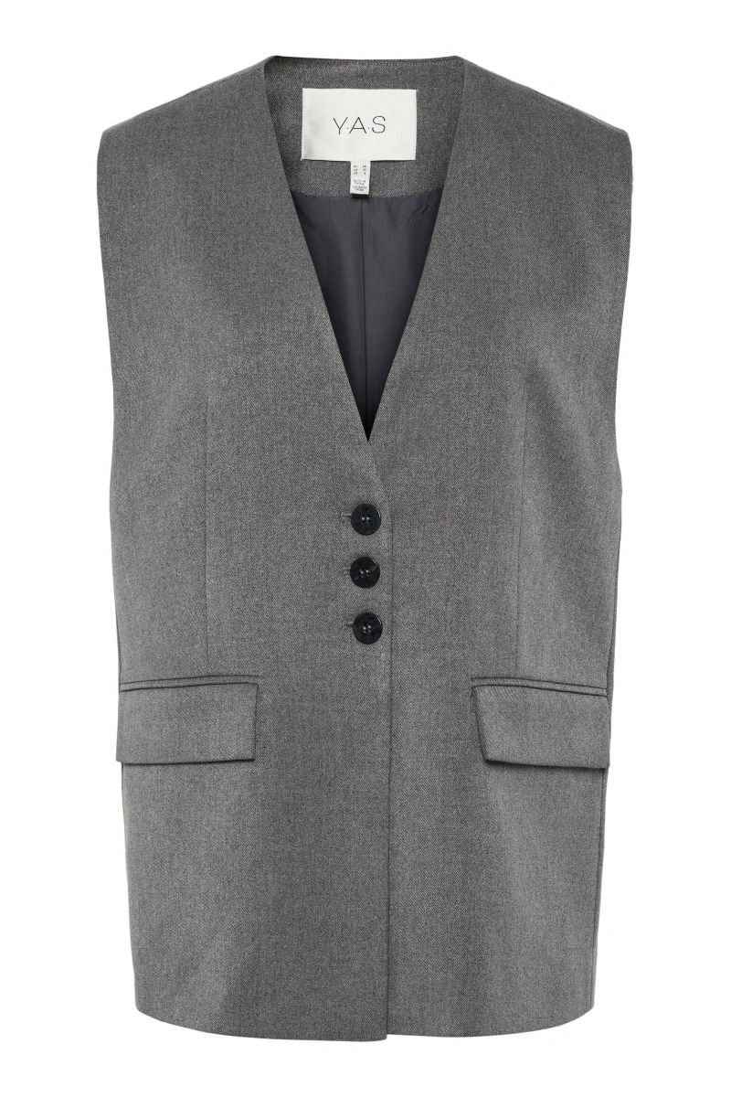 Y.A.S - Vest - Yas Dena Waistcoat - Grey Melange