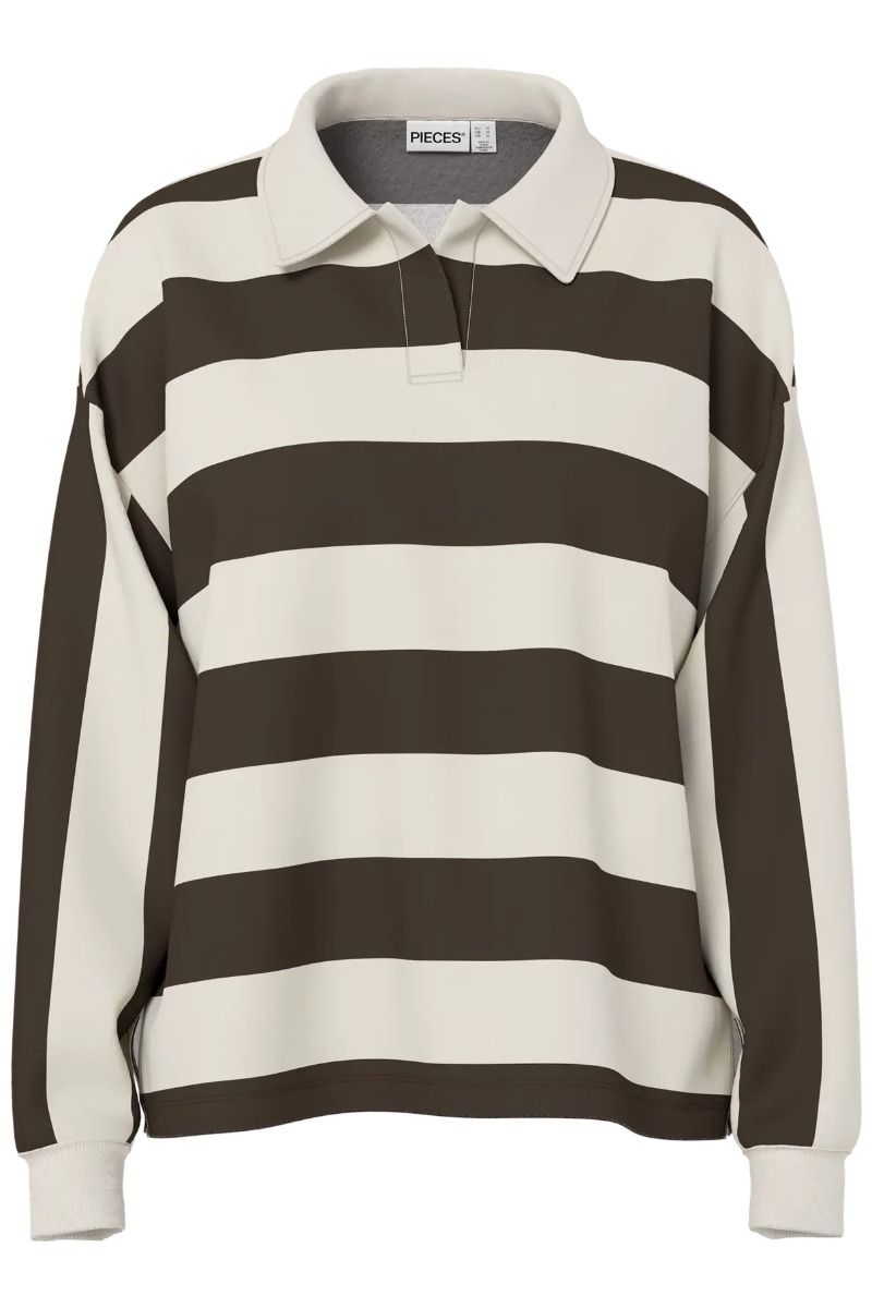 Pieces - Bluse - Filucca LS Loose Polo Shirt - Delicioso/Birch