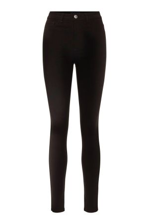 Pieces Jeans High Skin Wear Jeggings Black Front