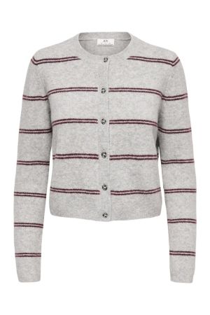 JdY JDYCHLOE L/S CARDIGAN KNT NOOS Light Grey Melange W. NEW STRIPE WINETASTING