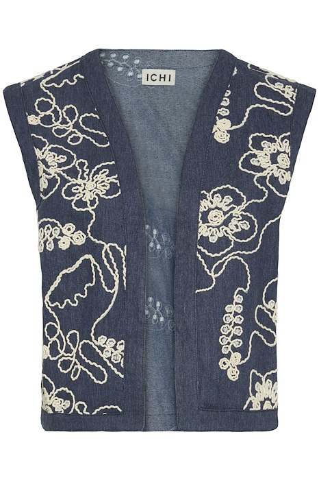 Ichi Vest Paulia Estate Blue Levering Midt August
