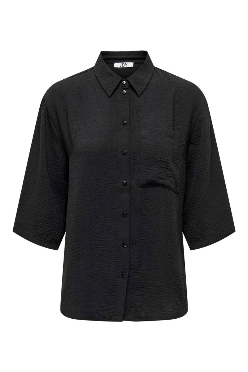 JDY - Skjorte - JDY Divya 3/4 Loose Shirt - Black