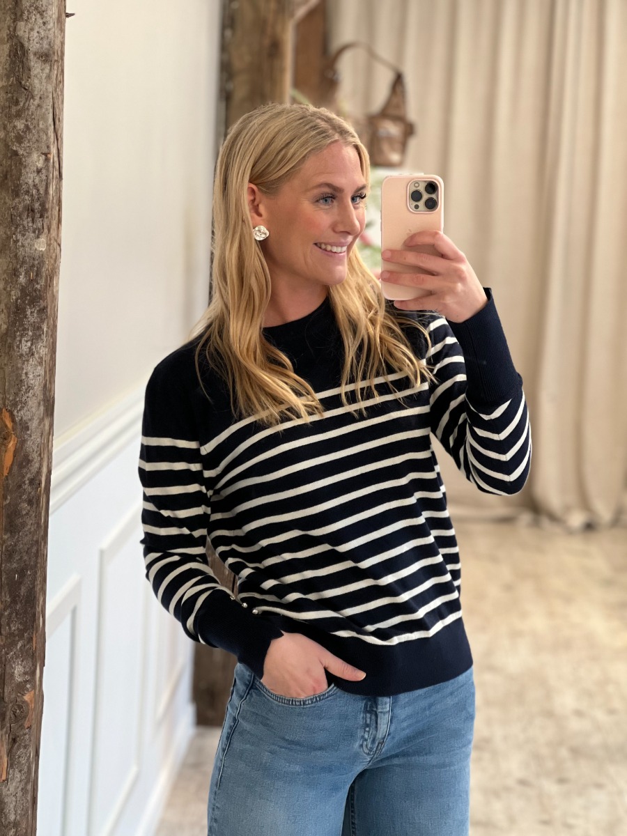 Jdy Strik Jdymalou Button Pullover Sky Captain