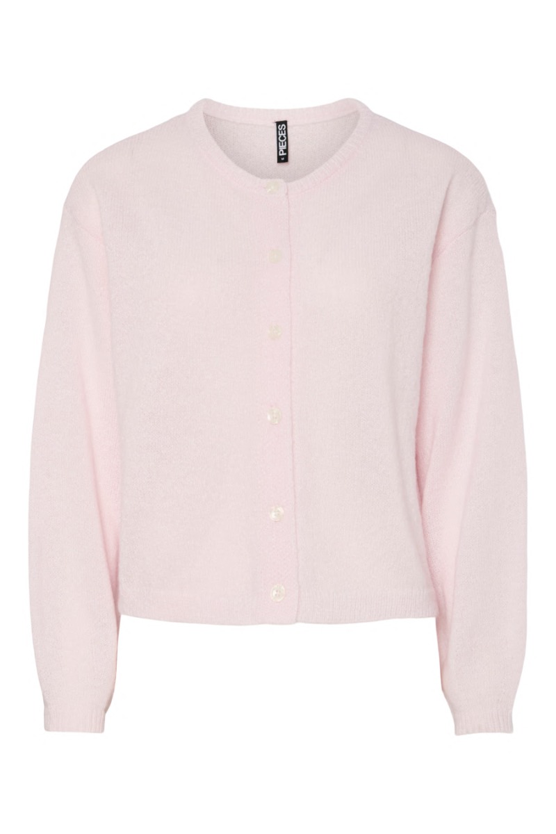 Pieces Cardigan Ida Ls O Neck Knit Cardigan Pink A Boo