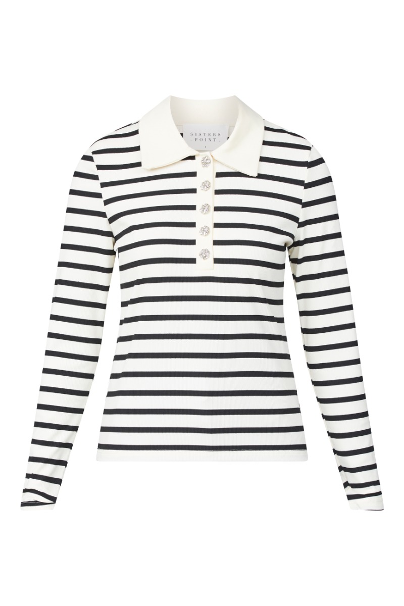 Sisters Point Bluse Vepi Polo Cream Black